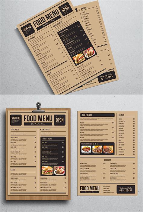 Simple food menu template – Artofit