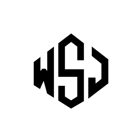 WSJ letter logo design with polygon shape. WSJ polygon and cube shape ...