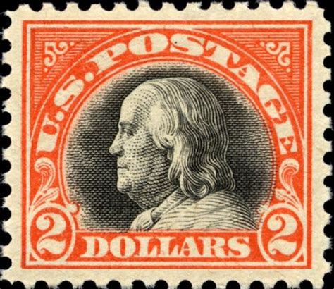 Classic U S Stamps Scott 523 2 00 Benjamin Franklin Orange And Black