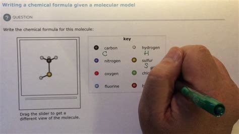 Aleks Writing A Chemical Formula Given A Molecular Model Youtube