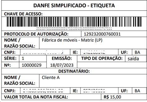 DANFE Simplificado Etiqueta Maxiprod