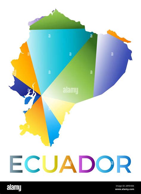 Bright Colored Ecuador Shape Multicolor Geometric Style Country Logo