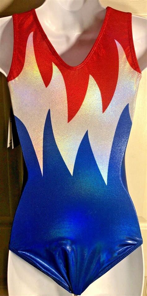 Clearance Gk Elite Gymnastics Leotard Adult Xs Blazing Freedom Replica