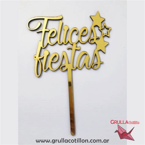 Topper Felices Fiestas Comprar En Grulla Mayorista