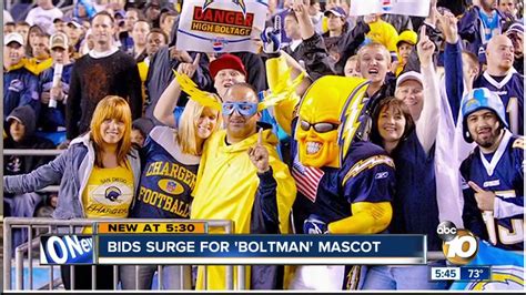 Bids Surge For Chargers Boltman Mascot Youtube