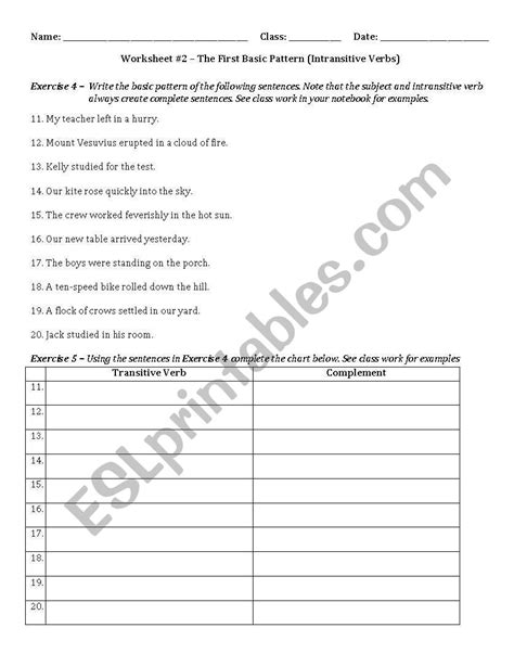 Sentence Pattern Worksheets Worksheets Library