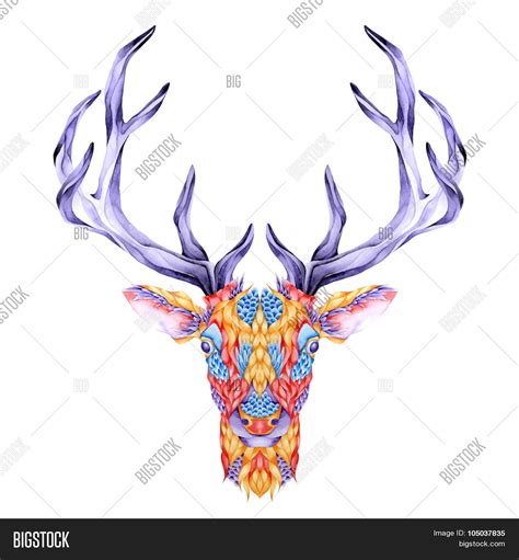 Deer Head Tattoo. Image & Photo (Free Trial) | Bigstock