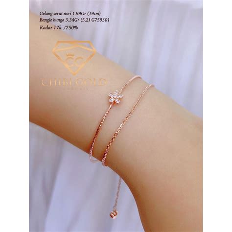 Jual Chibi Gold Gelang Bangle Bunga Kadar K G Chibigold