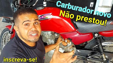 Colocou carburador novo e a moto ficou ruim de pegar e não desenvolve