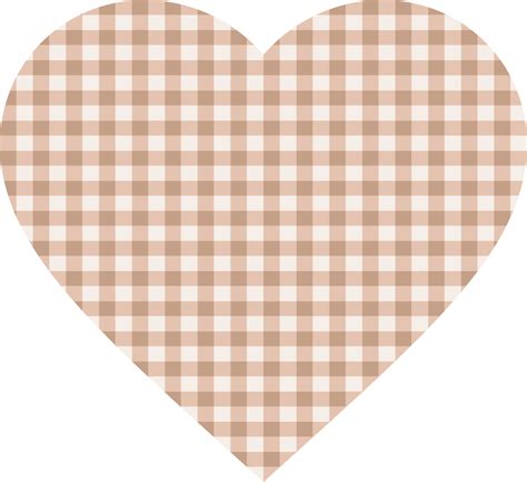 Corazón Marrón A Cuadros 10977613 Png