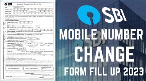 How To Fill Out The Sbi Mobile Number Change Form For Youtube