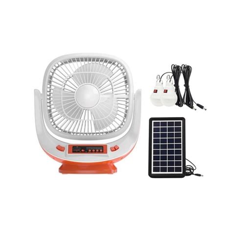 Ripley VENTILADOR DE MESA CON RADIO LUCES LED RECARGABLES SOLAR