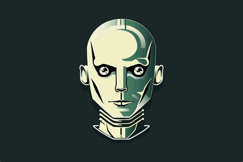 ai robot avatar, futuristic robot face constructor flat icon, robot ...