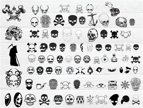 Skull Svg Bundle Skull Png Files Sugar Skulls Svg Skull Etsy