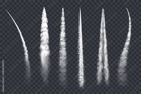 Fototapeta Plane Smoke Trail Air Jet Clouds Vector Contrail Realistic