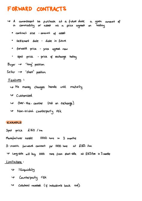 2. Mechanics Of Futures And Forwards - FORWARD CONTRACTS A commitment