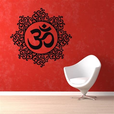 Wall Decals Yoga Mandala Pattern Om Sign Vinyl Sticker Murals Wall