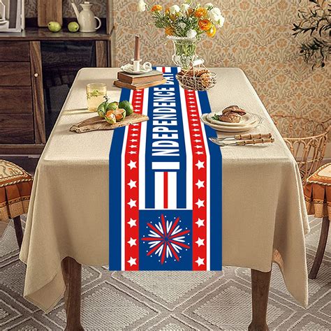 Lingouzi Independence Day Table Runner Table Decoration Home Party