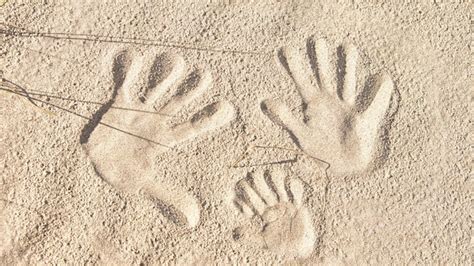 Premium Photo | Handprints in the sand on the beach of the baltic sea