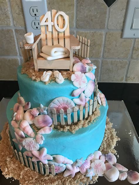 40th Birthday Beach Cake