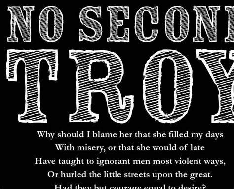 No Second Troy By William Butler Yeats Irish Poetry Art Etsy