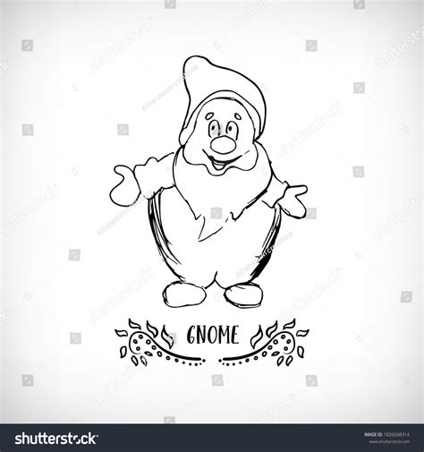 Christmas Gnome Cartoons Doodle Black Silhouette Stock Vector (Royalty ...