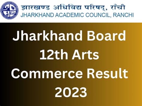 Jharkhand Board 12th Arts Commerce Result 2023 LIVE Update Check JAC