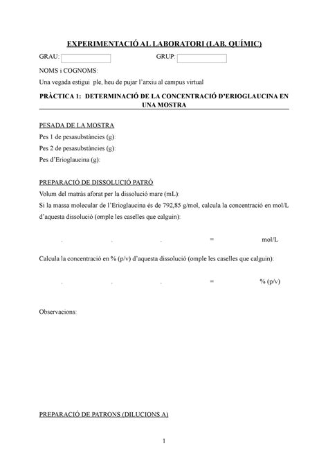 Pràctiques química 1 2 3 EXPERIMENTACIÓ AL LABORATORI LAB QUÍMIC