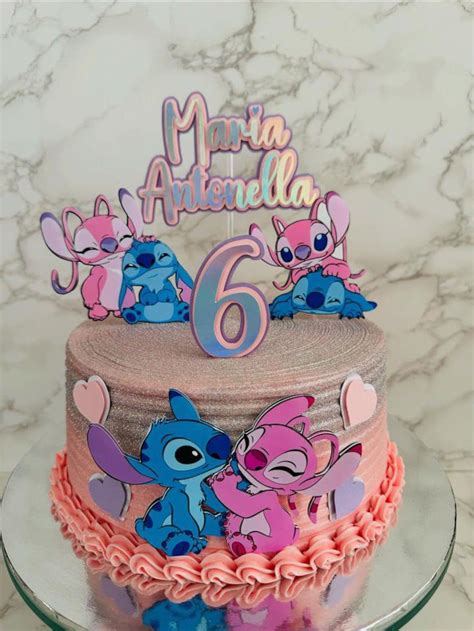 Topper Stitch E Angel - Stitch and Angel Cake Topper | Stitch and Angel Party | Stitch and ...