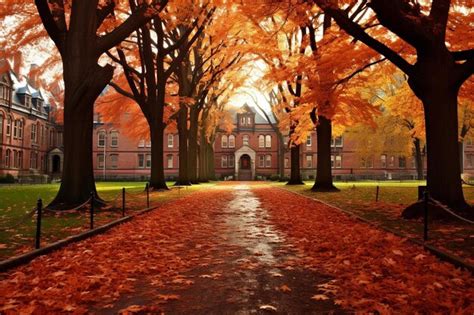 Premium Photo | College building in fall