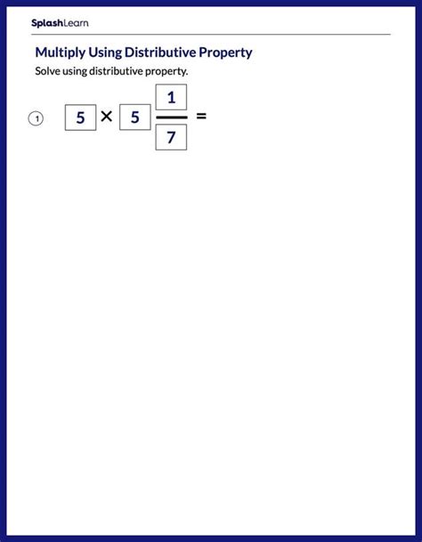 Use Distributive Property To Multiply Mixed Number Worksheet