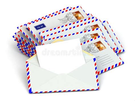 Mail Stack Of Envelopes And Empty Letters Stock Illustration