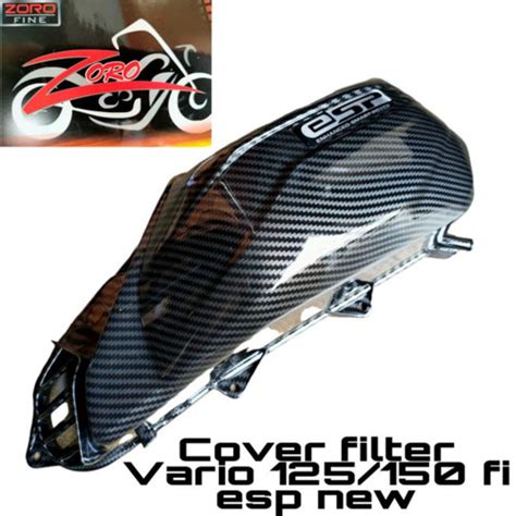 Jual Cover Tutup Hawa Filter Vario New Carbon