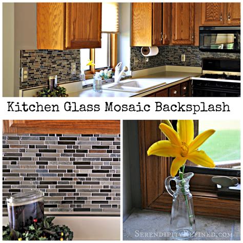 Serendipity Refined Blog: DIY Updates: Glass Mosaic Tile Kitchen Backsplash and Marble Tile ...