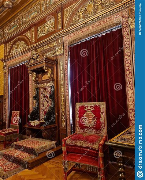 Peles Castle Interior, Romania Stock Image - Image of history, walls ...