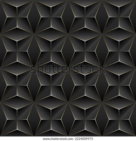 Seamless Modern Geometric 3d Black Background Stock Vector (Royalty ...