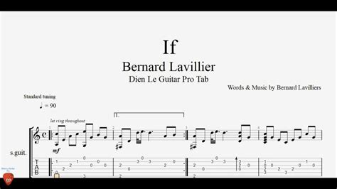 Bernard Lavilliers If Guitar Tutorial TAB YouTube