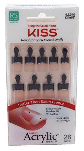 Kiss Salon Acrylic French Nail Kit, Real Short Length 28 Ea - Tips ...