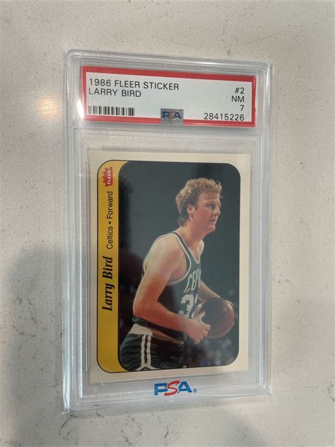 1986 FLEER STICKER 2 LARRY BIRD PSA 7 EBay