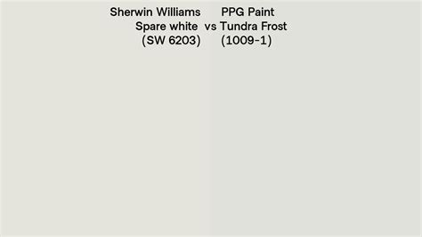 Sherwin Williams Spare White SW 6203 Vs PPG Paint Tundra Frost 1009