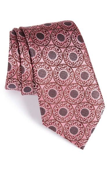 Ermenegildo Zegna Medallion Silk Tie In Pink