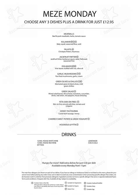 Menu at Olive Tree Brasserie Lytham restaurant, Lytham Saint Annes, 9 ...