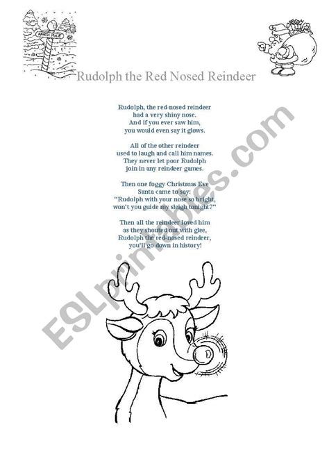 Rudolph The Red Nosed Reindeer Printable Lyrics