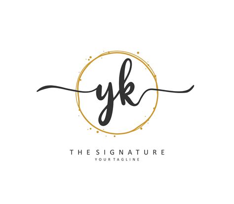 Y K Yk Inicial Letra Escritura Y Firma Logo Un Concepto Escritura Inicial Logo Con Modelo