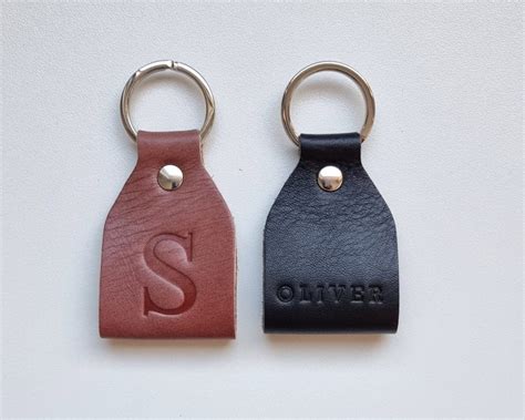 Custom Leather Key Ring For Men Genuine Leather Key Fob With Etsy