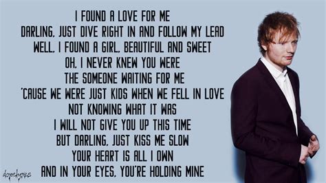 Perfect Ed Sheeran Lyrics Hd Youtube