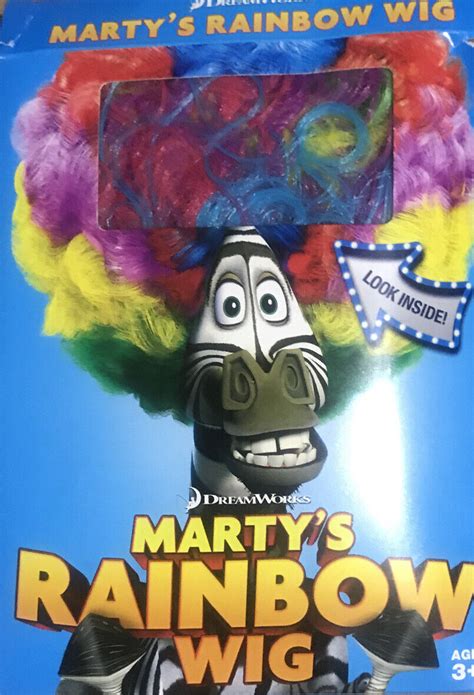 Dreamworks Martys Rainbow Wig Fits Most Children 3 Ebay