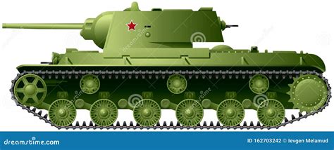 Tank WWII Heavy Tank KV 1 Realistic Vector Illustration Stock Vector