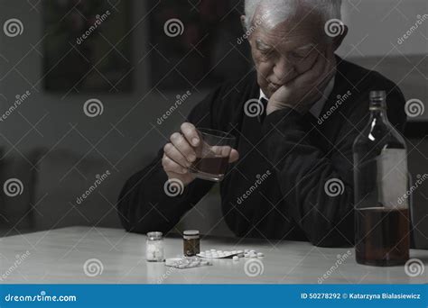 Elderly Man Addicted Stock Photo Image Of Depression 50278292