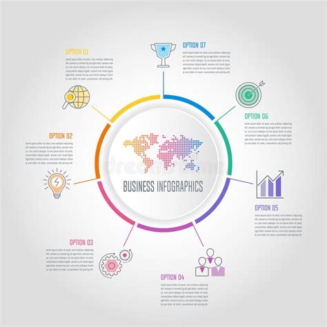 Infographic Design Business Concept With 7 Options Parts Or Pro Stock